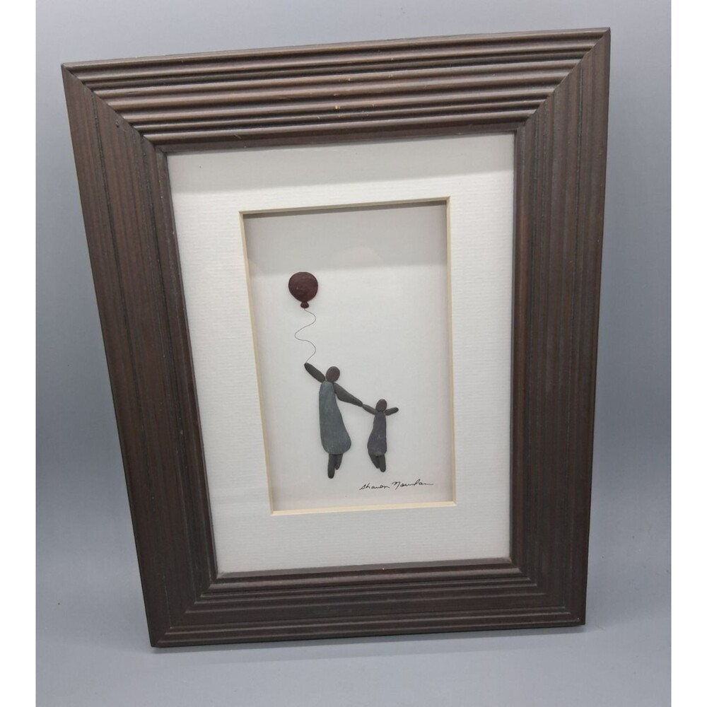 DEMDACO Sharon Nowlan Pebble Art Mother And Daughter With Balloon 8x10
